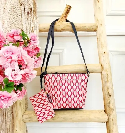 Bolso de hombro Tommy Hilfiger para dama color rosa