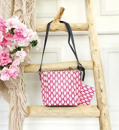 Bolso de hombro Tommy Hilfiger para dama color rosa