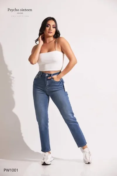 Jeans PSYCHO SIXTEEN para dama mom fit PW1001