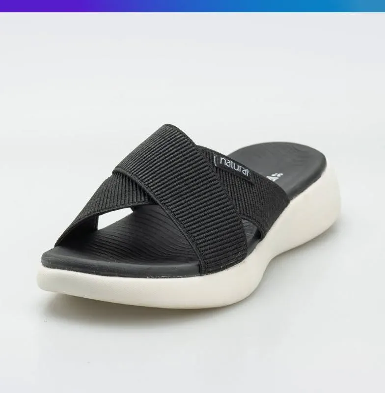 Sandalias Natural para dama Puffer black