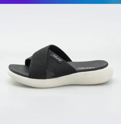 Sandalias Natural para dama Puffer black