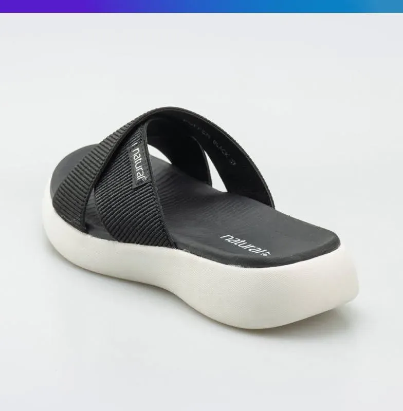 Sandalias Natural para dama Puffer black