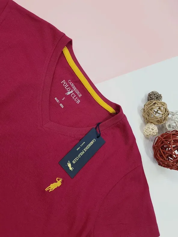 Camiseta Polo cambrige para dama color fucsia oscuro