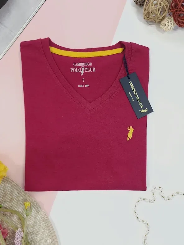 Camiseta Polo cambrige para dama color fucsia oscuro