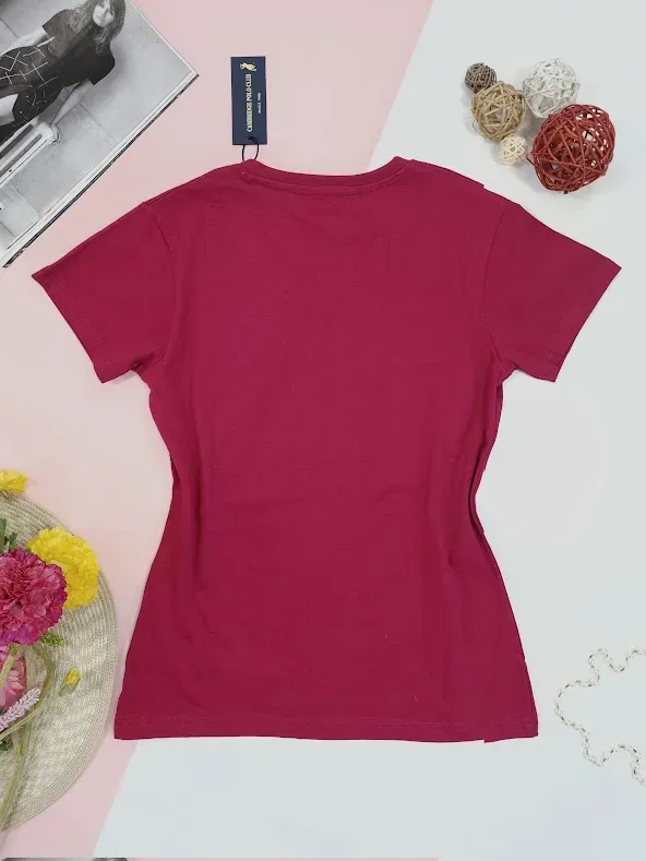 Camiseta Polo cambrige para dama color fucsia oscuro