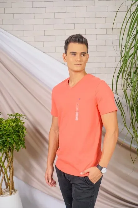 Camiseta Tommy Hilfiger para caballero color coral