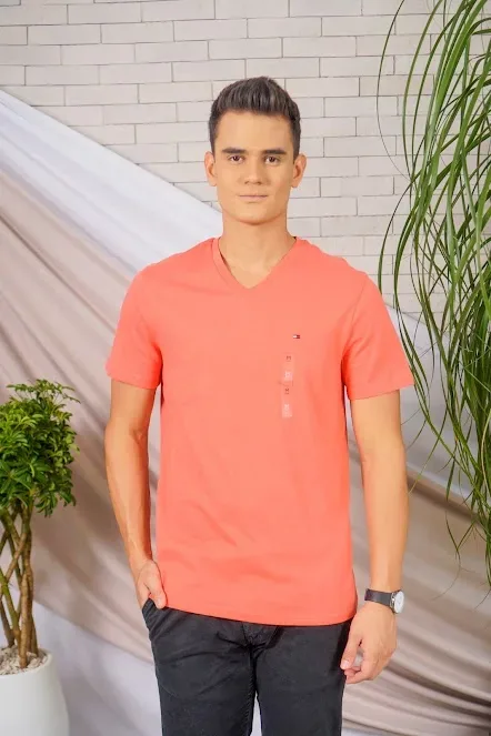Camiseta Tommy Hilfiger para caballero color coral