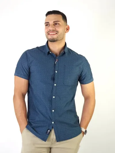 Camisa Hummer para caballero color azul