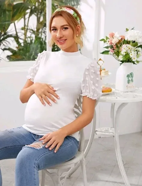 Blusa maternal para dama color blanco