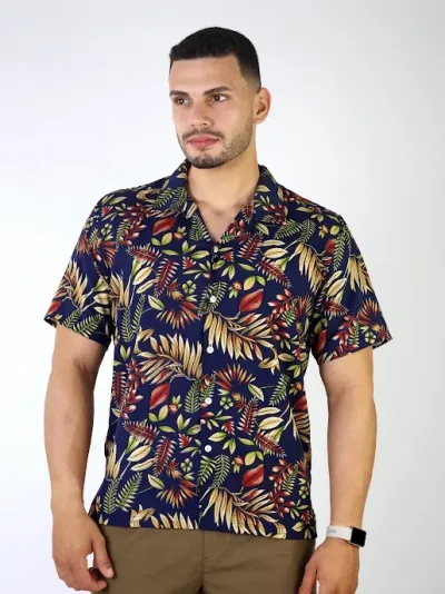 Camisa para caballero diseño floral multicolor