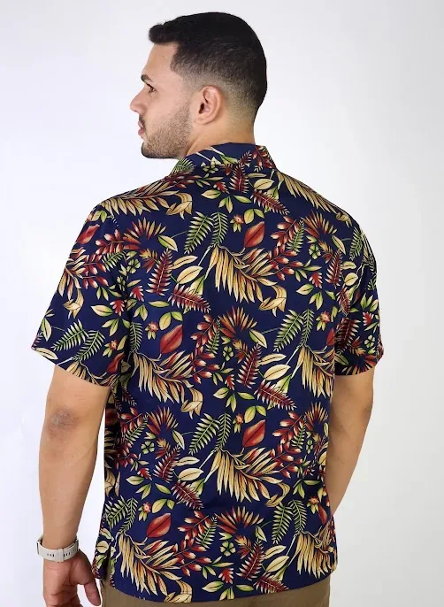 Camisa para caballero diseño floral multicolor