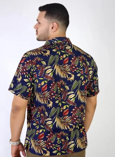 Camisa para caballero diseño floral multicolor