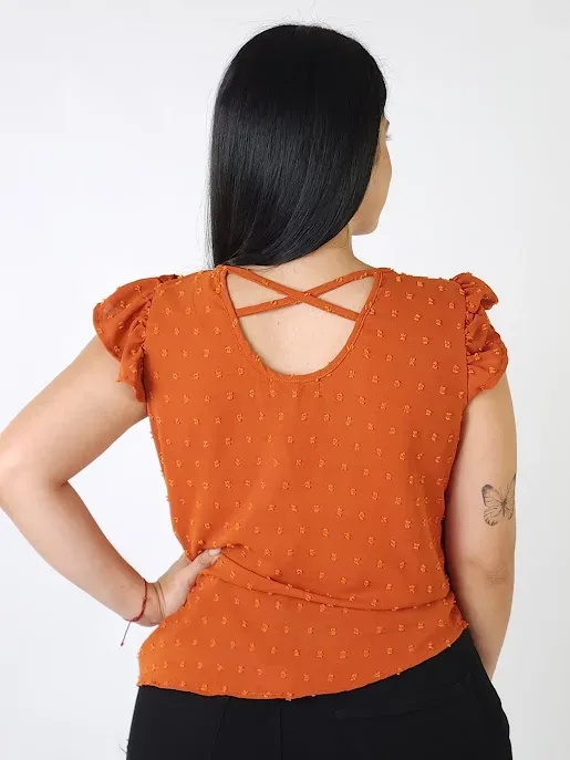 Blusa para dama color terracota