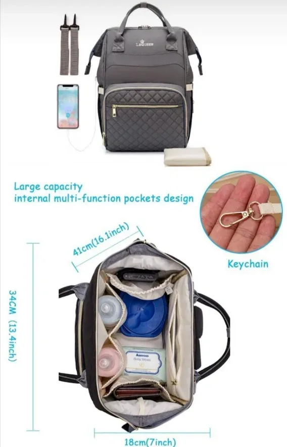 Bolso maternidad  color gris