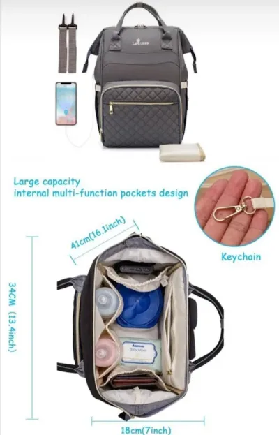 Bolso maternidad  color gris
