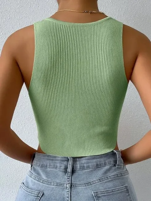 Crop Top para dama color verde claro