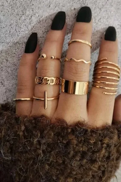 Set de anillos para dama de fantasía