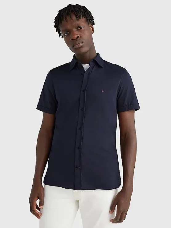 Camisa Tommy Hilfiger para caballero color azul oscuro