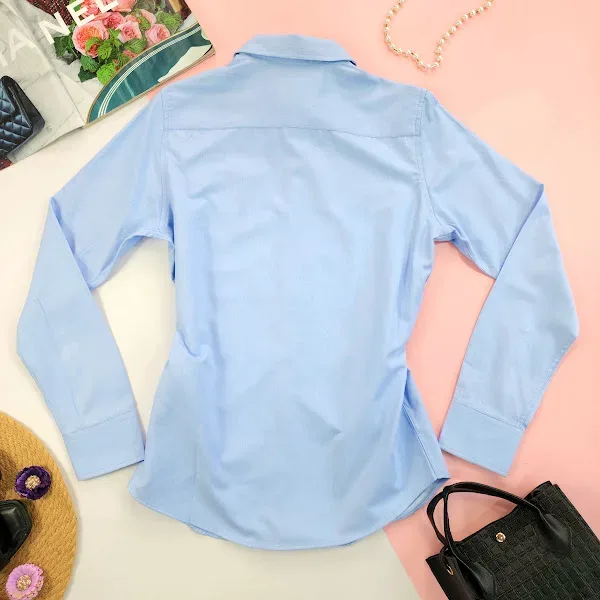 Camisa manga larga Cambridge Polo Club para dama, color Celeste.