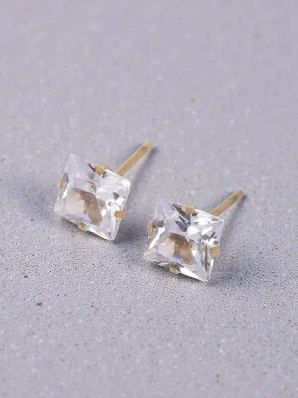 Aretes acero de titanio diseño de diamante