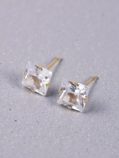 Aretes acero de titanio diseño de diamante