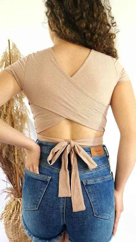 Blusa para dama color arena rosa