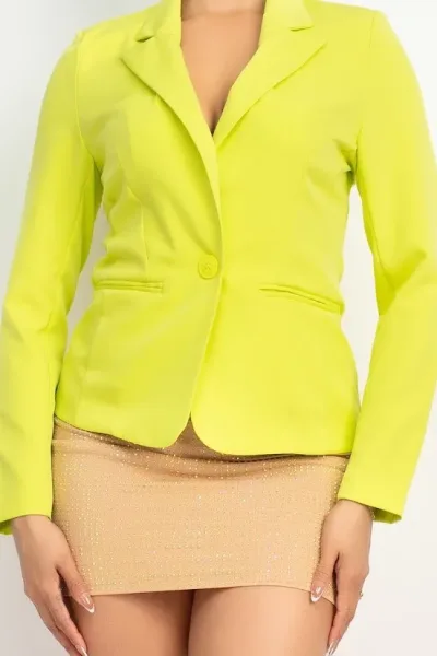 Blazer para Dama color verde limón