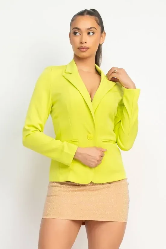 Blazer para Dama color verde limón