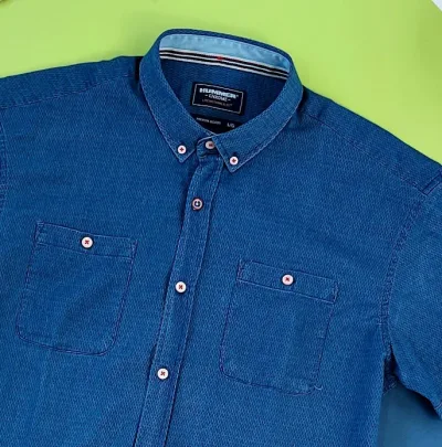 Camisa Hummer para caballero color azul H2020-03-71