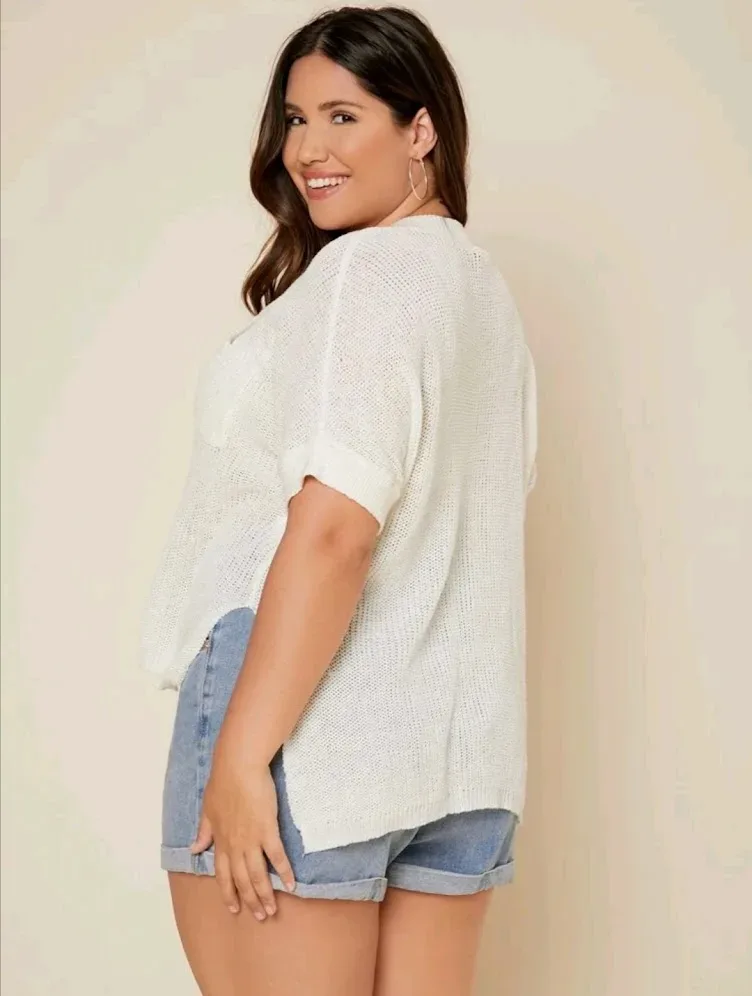 Blusa para dama color blanco diseño tejido