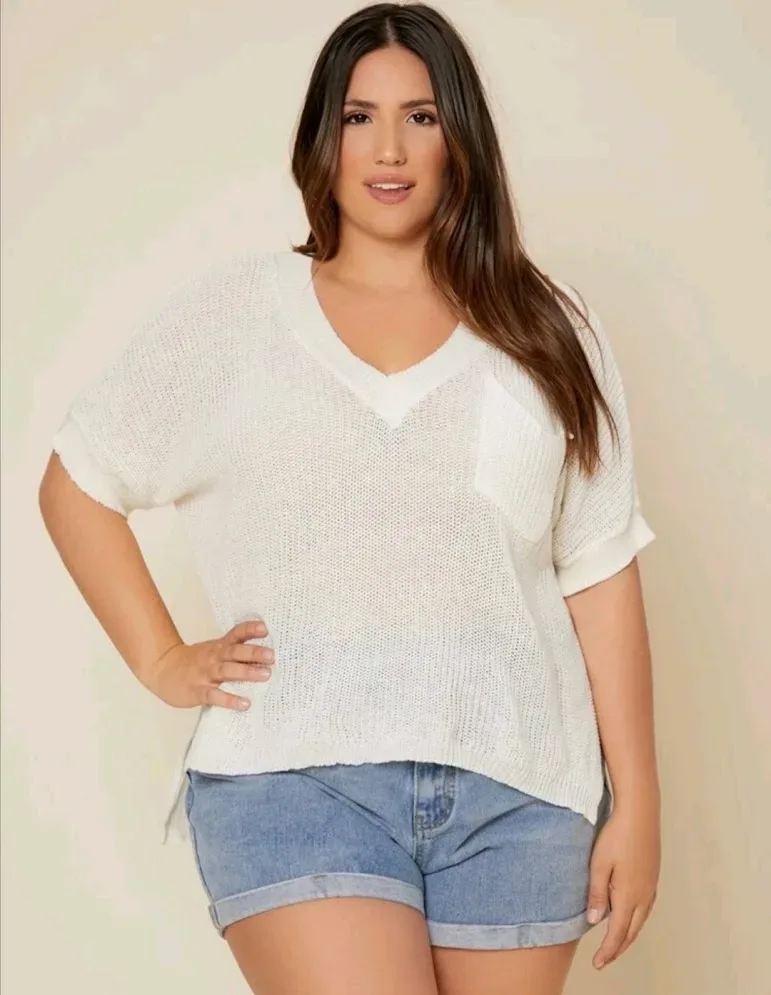 Blusa para dama color blanco diseño tejido