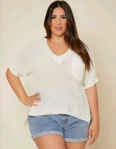 Blusa para dama color blanco diseño tejido
