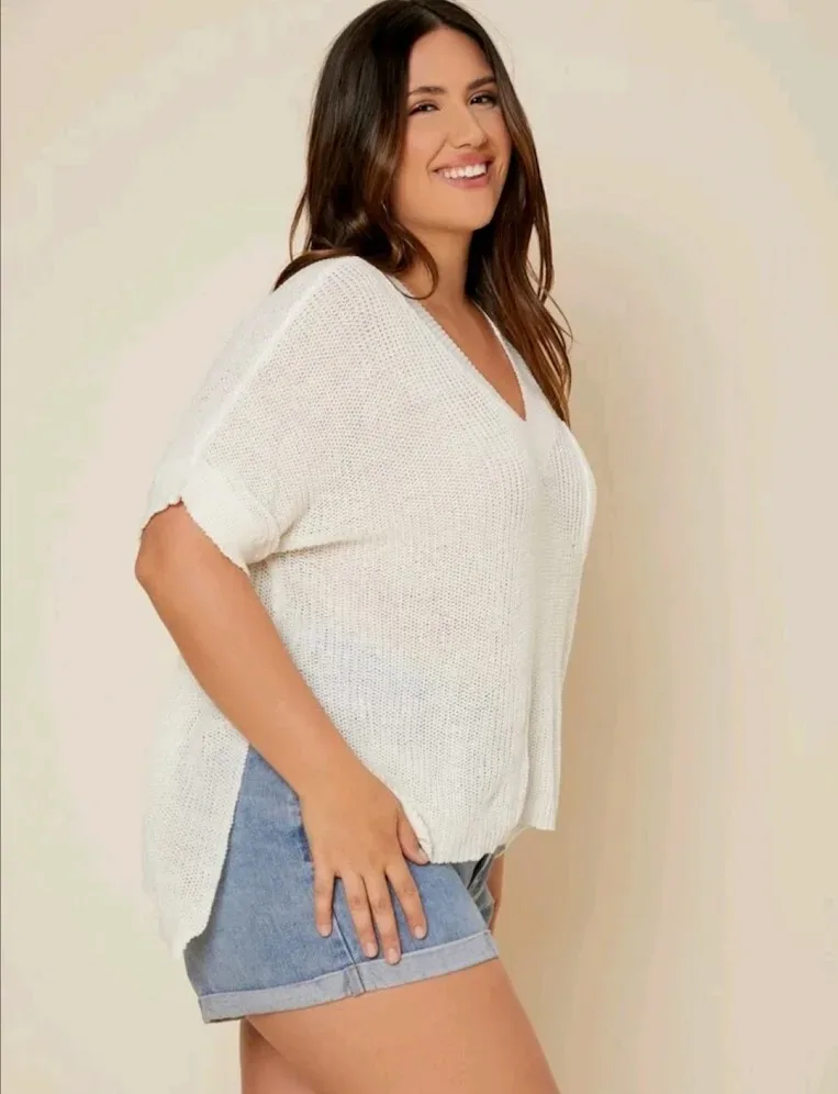 Blusa para dama color blanco diseño tejido