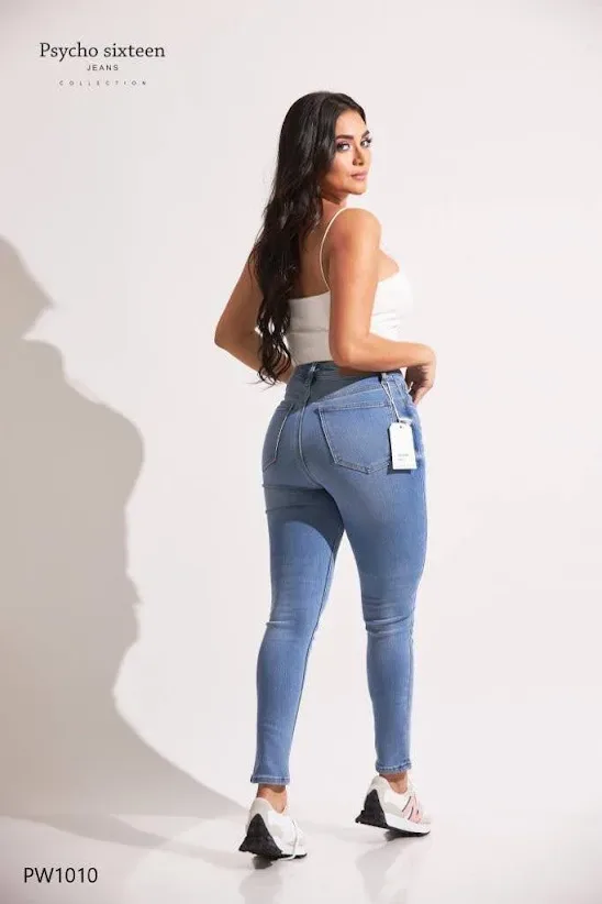 Jeans PSYCHO SIXTEEN para dama high rise, skinny PW1010
