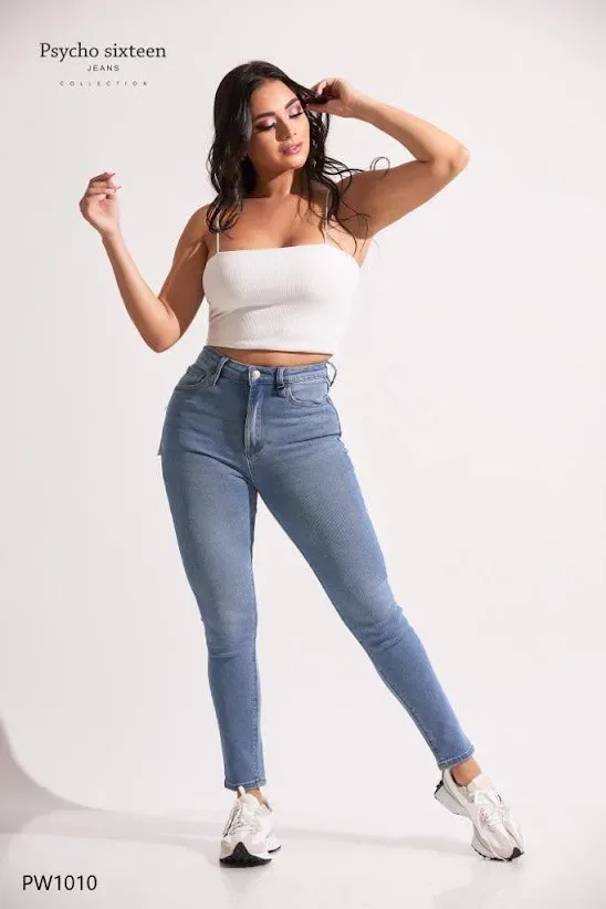 Jeans PSYCHO SIXTEEN para dama high rise, skinny PW1010