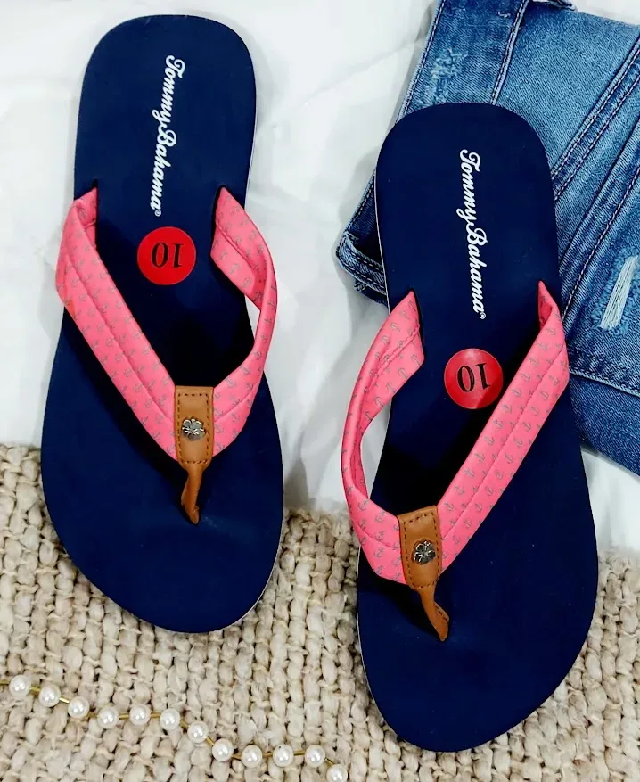 Sandalias Tommy Bahama para dama color azul con rosa