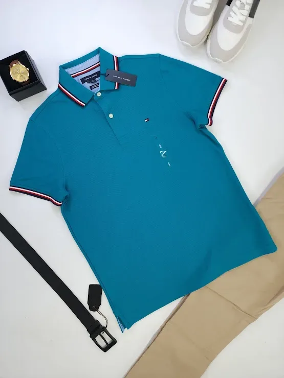 Camiseta Tommy Hilfiger para caballero color turquesa