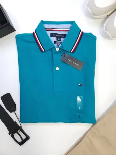 Camiseta Tommy Hilfiger para caballero color turquesa