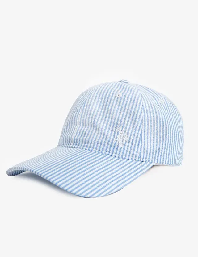 Gorra U.S Polo para dama diseño a rayas