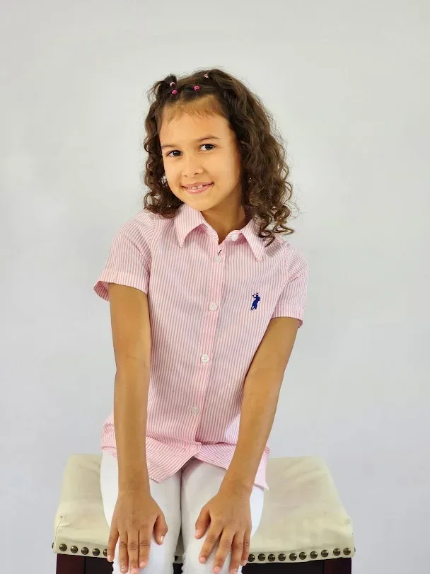 Camisa Cambrige Polo para niña diseño a rayas