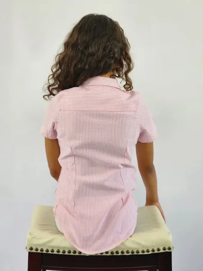 Camisa Cambrige Polo para niña diseño a rayas