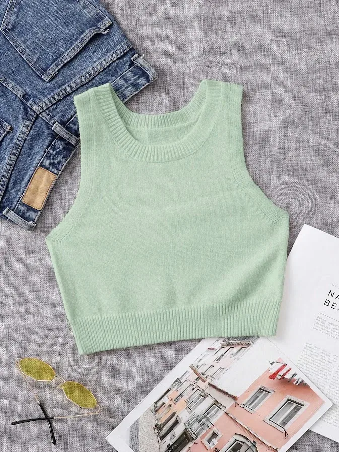 Crop top  para dama color verde agua