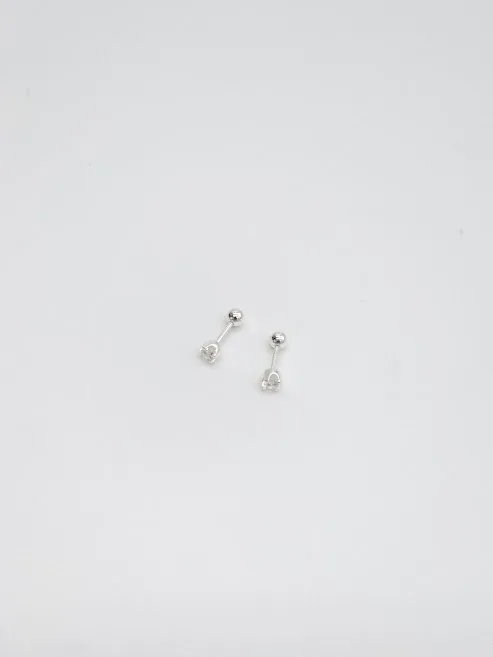 Aretes plata 925 para dama color plata diseño de chispita
