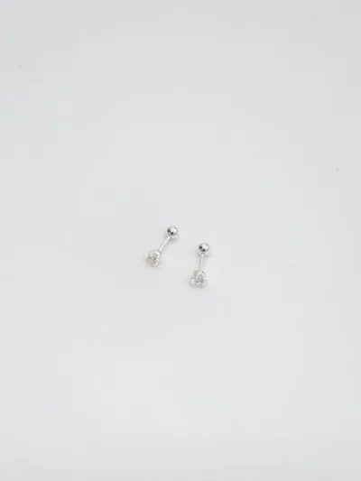 Aretes plata 925 para dama color plata diseño de chispita