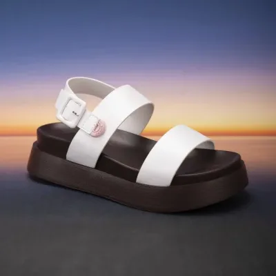 Sandalias Coral para dama Atenea White Brown Pu