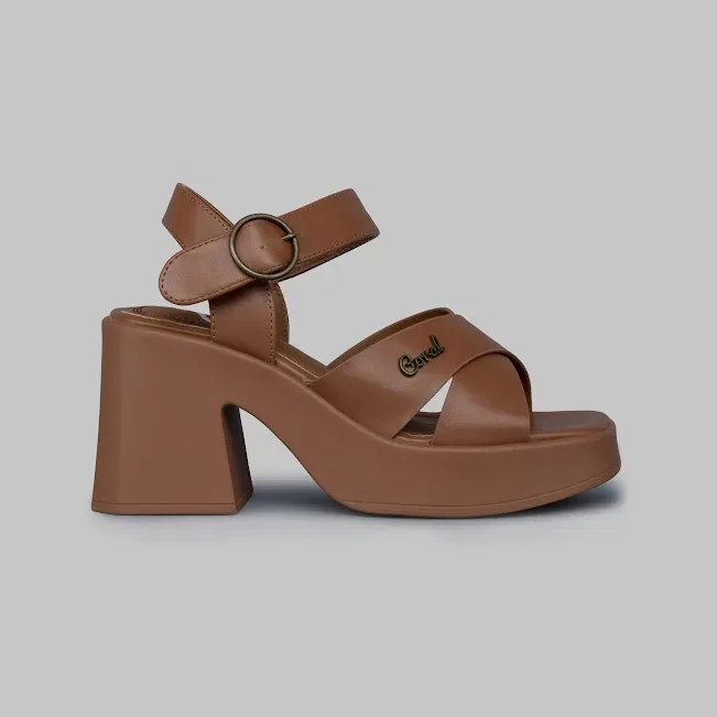 Sandalias de tacón Coral Bellagio Camel para dama