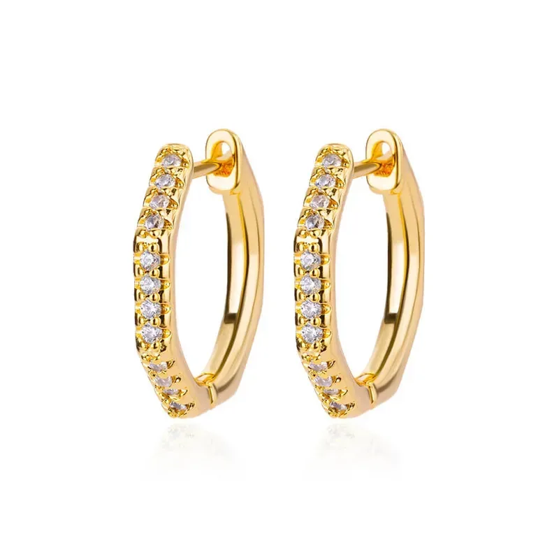 Argollas cobre con diseño diamantes #COLOR DORADO