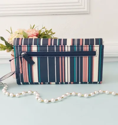 Cartera Naútica para dama diseño a rayas multicolor