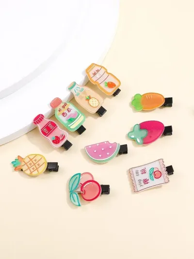 Set de prensas de cabello para dama diseño varios multicolor