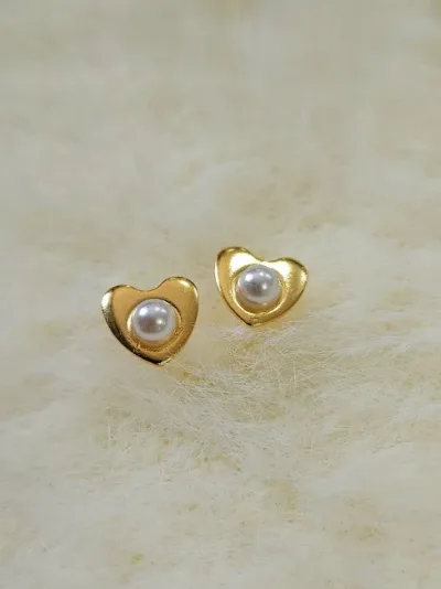 Aretes para dama de acero inoxidable con diseño de corazón